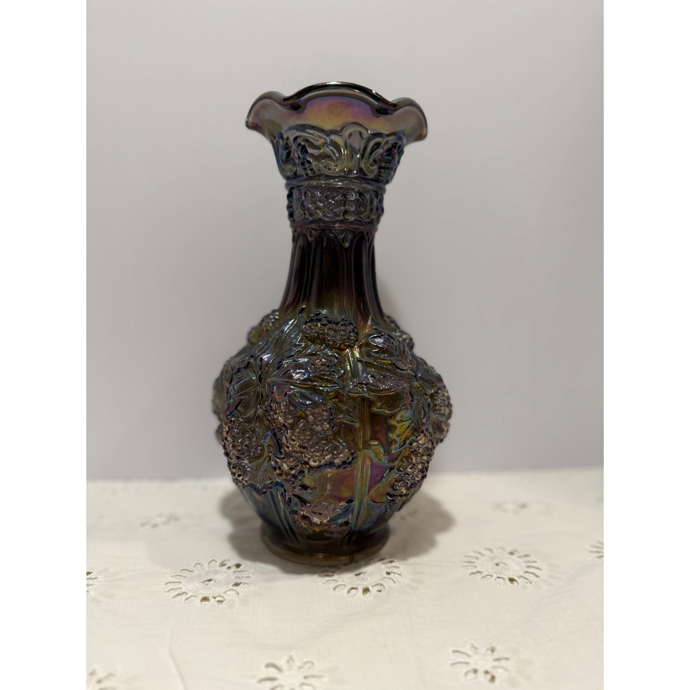 Vintage Imperial Glass Loganberry Carnival Glass Vase Circa 1910